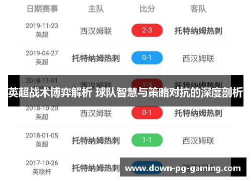 英超战术博弈解析 球队智慧与策略对抗的深度剖析